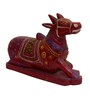 Hand Painted Cow Multicolour Wood Figurine