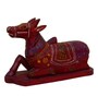 Hand Painted Cow Multicolour Wood Figurine
