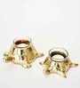 Pair of Turtle Gold Aluminium Candle Holder With Votives
