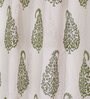 Green Traditional Cotton 5 Ft Semisheer Eyelet Window Curtain