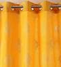 Yellow Traditional Cotton 7 Ft Light Filtering Eyelet Door Curtain