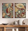 Paisley Multicolour Multicolor Canvas Framed Art Print Set of 2