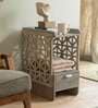 Palace Solid Wood End Table in Grey Finish