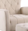 Palatial Velvet Fabric Wing Chair With Ottoman Footrest In Beige Colour
