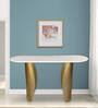 Palatine Marble Console Table In White & Gold Colour
