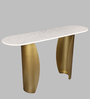 Palatine Marble Console Table In White & Gold Colour