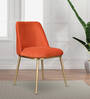 Palatine Velvet Dining Chair In Rust Colour