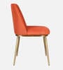 Palatine Velvet Dining Chair In Rust Colour