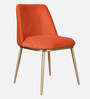 Palatine Velvet Dining Chair In Rust Colour