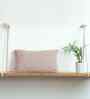 Pale Pink & Beige Melange 100% Cotton Moss Marld 12X20 Inches Knitted Cushion Cover