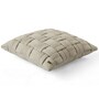 Pale Whisper 100% Cotton 16X16 Inches Knitted Cushion Cover With Filler