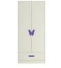 Palencia 2 Door Wardrobe with Butterfly Handles in Lavender Purple Colour