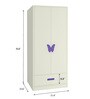 Palencia 2 Door Wardrobe with Butterfly Handles in Lavender Purple Colour