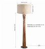 Pali Handcrafted Natural Wooden Floor Lamp for Living Room & Bedroom in Fabric Gold and White Color Shade