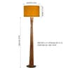 Pali Handcrafted Natural Wooden Floor Lamp for Living Room & Bedroom in Fabric Mustard/Yellow Color Shade