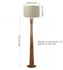 Pali Handcrafted Natural Wooden Floor Lamp for Living Room & Bedroom in Loose Weave Textured Off White Color Shade