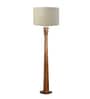 Pali Handcrafted Natural Wooden Floor Lamp for Living Room & Bedroom in Loose Weave Textured Off White Color Shade
