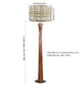 Pali Handcrafted Natural Wooden Floor Lamp for Living Room & Bedroom in Printed Fabric Grey Color Shade