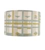 Pali Handcrafted Natural Wooden Floor Lamp for Living Room & Bedroom in Printed Fabric Grey Color Shade