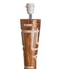 Pali Handcrafted Natural Wooden Floor Lamp for Living Room & Bedroom in Printed Fabric Grey Color Shade