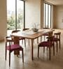 Palisade 6 Seater Solid Acacia Wood Dining Table Set With  Tropical Teak Chairs In Natural Finish