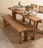 Palisade Acacia Wood Live Edge 3 Seater Bench in Natural Finish
