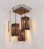 Palisade Brown Solid Wood Cluster Hanging Light