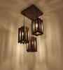 Palisade Brown Solid Wood Cluster Hanging Light