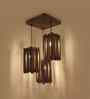Palisade Brown Solid Wood Cluster Hanging Light
