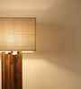 Palisade Wooden Floor Lamp with Jute Shade & Brown Base