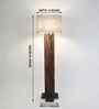 Palisade Wooden Floor Lamp with Jute Shade & Brown Base