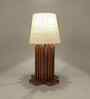 Palisade Wooden Table Lamp with Jute Shade & Brown Base