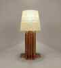 Palisade Wooden Table Lamp with Jute Shade & Brown Base