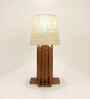 Palisade Wooden Table Lamp with Jute Shade & Brown Base