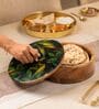 Pallav Roti Box Handcrafted Acacia Wood Casserole with Metal Tong Traditional Box
