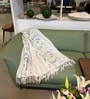 Palm White 100% Cotton 50x90 Inches Sofa Throw