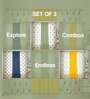 Palm Lagoon Green & Aura Green Printed Cotton Curtains for Door Pack of 3