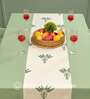 Palm Lagoon Green (Panal) Solid Cotton Table Cover ( 4 Seater  )