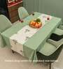Palm Lagoon Green (Panal) Solid Cotton Table Cover ( 4 Seater  )