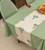 Palm Lagoon Green (Panal) Solid Cotton Table Cover ( 4 Seater  )
