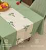 Palm Lagoon Green (Panal) Solid Cotton Table Cover ( 6 Seater  )