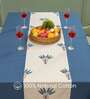 Palm Lagoon Indigo (Panal) Solid Cotton Table Cover ( 4 Seater  )