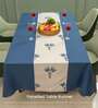 Palm Lagoon Indigo (Panal) Solid Cotton Table Cover ( 6 Seater  )