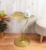 Palm Metal End Table in Gold Finish