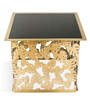 Palm Leaf Solid Wood Centre Table in Gold and Black Finish