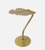 Palm Metal End Table in Gold Finish