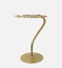 Palm Metal End Table in Gold Finish