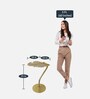 Palm Metal End Table in Gold Finish
