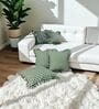 Green Striped Striped Cotton Stripe 18x18 inches Cushion Covers Set of 5