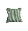 Green Floral Striped Cotton 18x18 inches Cushion Cover